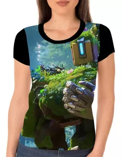 Camiseta Camisa Feminina Overwatch Bastion Jogo Em Alta 2