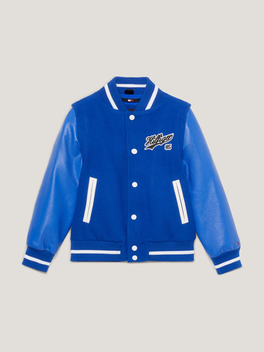 Chamarras Azul Bomber Varsity Logo De Niño Tommy Hilfiger