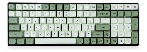 124 Teclas Mecánicas Diseno Matcha Para Cherry Mx Switch