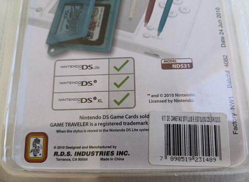 Kit Nintendo Ds, Lite E Xl, Stylus C/ Case Original Nintendo (Usado)