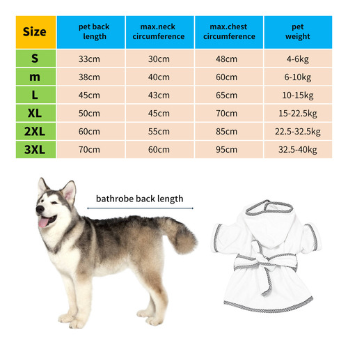 Albornoz Para Perros Y Gatos, Pijama, De Secado Rápido, Xl M
