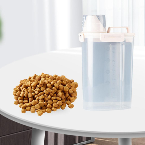 Contenedor De Comida Para Mascotas Cubo De Contenedor Beige