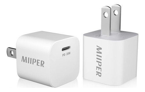 Miiper - Cargador De Pared Rpido Usb-c, 20 W, Pd, Carga Rpid