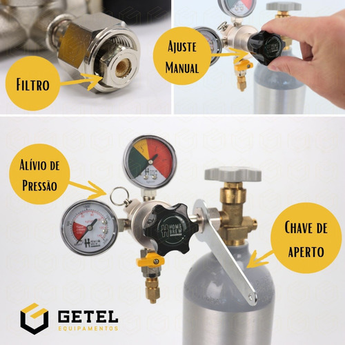 Manômetro Hbs Controladora Co2 1 Via Para Chope