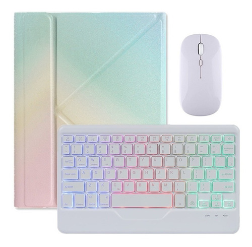 Funda Degradado+teclado Rgb+mouse Para  iPad Air 4 10.9''