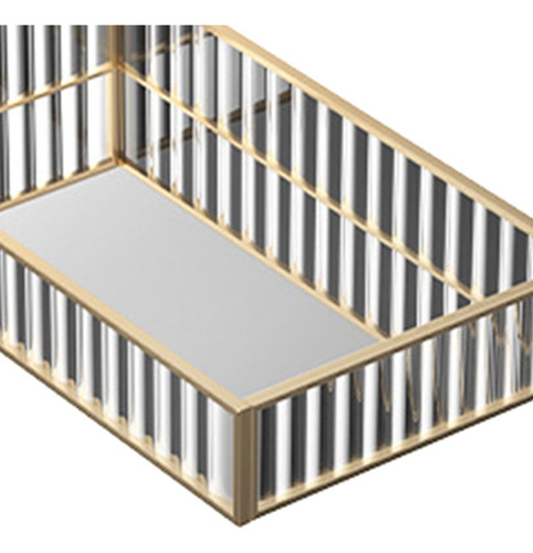 L Bandeja De Espejo De Cristal Bandeja De Almacenamiento S