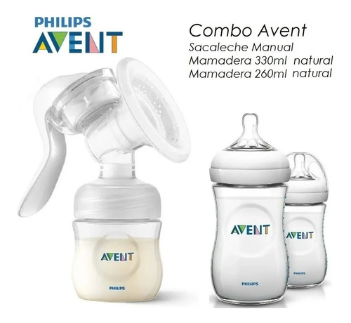 Set Sacaleche Extractor Manual 2 Mamaderas 260ml 330ml Avent