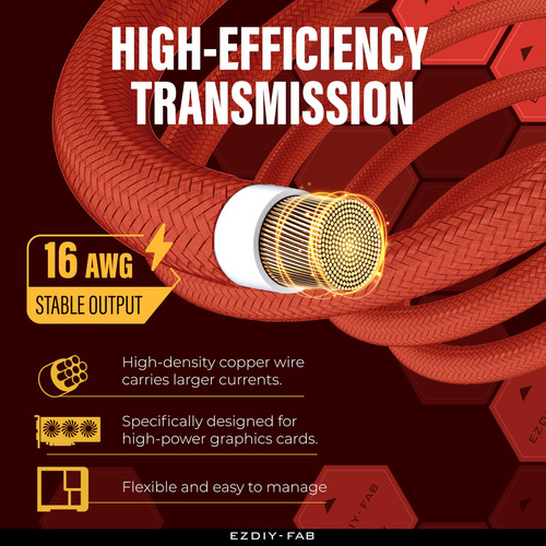 Cable De Extension Con Funda Pcie 5.0 16 Pines (12+4)