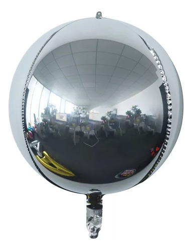Globo Metalizado Orbz Plateado Brillante 24 Pulgadas X 1 Un