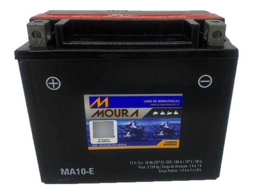 Bateria Moura Ma10-e 10ah Substitui: Ytx12bs