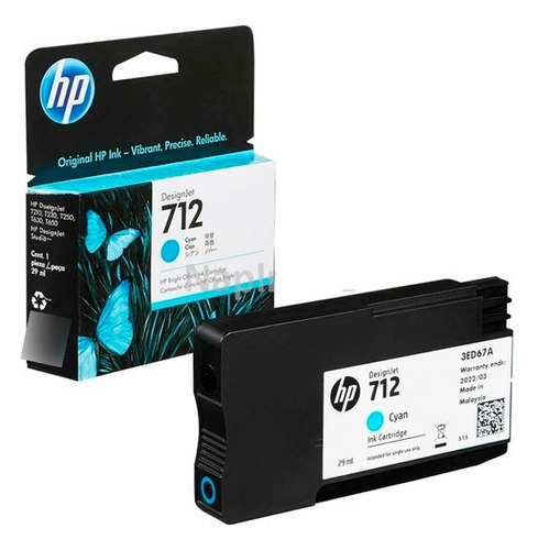 Cartucho De Tinta Hp Designjet 712 Cian De 29 Ml