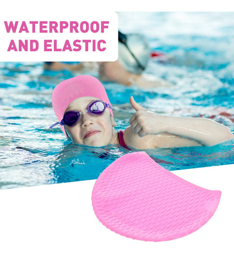 Práctico Gorro De Piscina Impermeable De Silicona Para Nadar