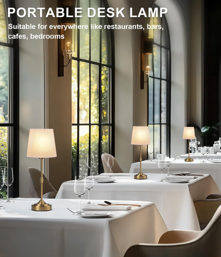Lámpara De Mesa Inalámbrica Led Recargable, Funciona Con Bat