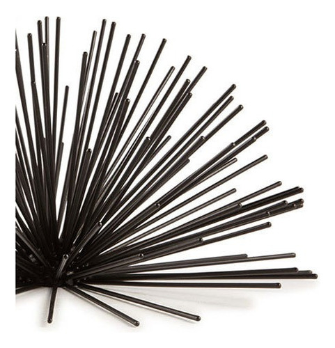 Enfeite Decorativo Ouriço Em Metal Preto 13,5x26 Cm