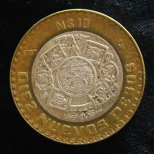 México 10 Nuevos Pesos 1993 Plata Excelente Km 553