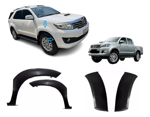 Kit Moldura Paralama Parachoque Hilux Pick Up Sw4 12/15 4pc