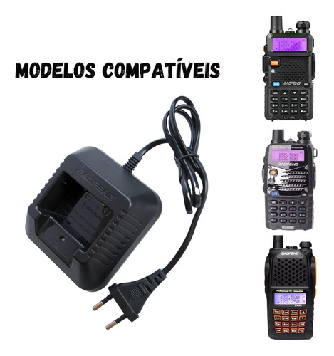2 Base Carregador Baofeng De Rádio Ht Uv5r U-5ra Uv6r Bivolt