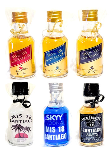 30 Souvenirs Botellitas Miniatura De Bebidas Personalizadas