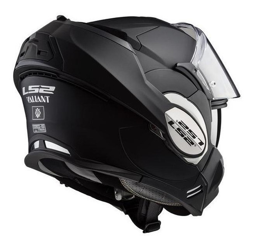 Imagem 4 de 4 de Capacete para moto escamoteável LS2 Valiant FF399 matt black solid tamanho M