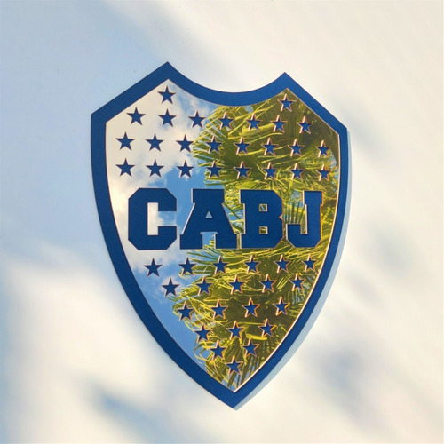 Escudo De Boca Juniors Espejado 40cm Estilo Alternativo