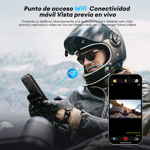 Intercomunicador Audifono Cámara Bluetooth Para Casco
