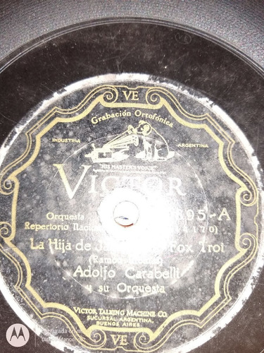 Pasta Adolfo Carabelli Orquesta Victor C110