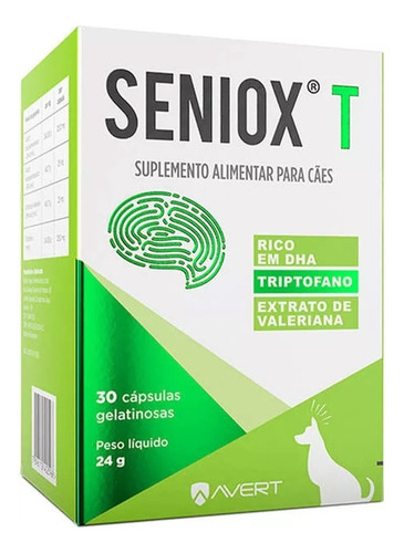 Seniox T Avert 30 Cápsulas Suplemento Para Cachorro