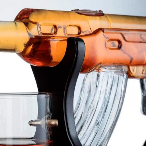 Decanter Whisky Presente Garrafa Com Copos Projétil Bala