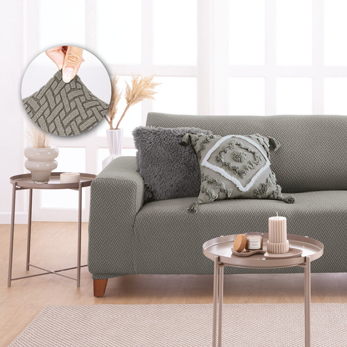 Protector Cubre Sala Sillón Sofá 2 Plazas Concord Gris Medio