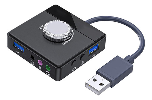 Tarjeta De Sonido Externa Usb 3 Puertos A Jack 3.5mm
