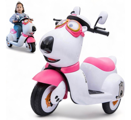 Motocicleta Eléctrica Edext 12v Para Niños 2-7 Años Color Rosa