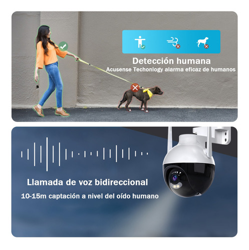 Camara De Seguridad 1080p Hd Lmpermeable Wifi Color Negro Y Blanco