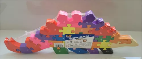 Jogo De Quebra Cabeça Infantil Dinossauro 3d Mdf