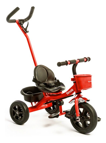 Triciclo Infantil Con Manija Extraíble Y Canasto - Tinok