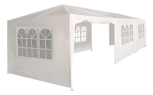 Toldo Reforzado 9x3 Carpa Ventanas Lona Impermeable Blanco