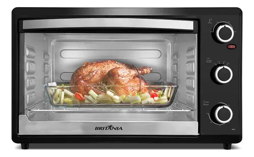Forno Elétrico Britânia 44L Preto Dupla Resistência 1500W BFE44P ...