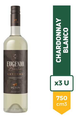 Vino Eugenio Bustos Leyenda Chardonnay Blanco 750ml Pack X3