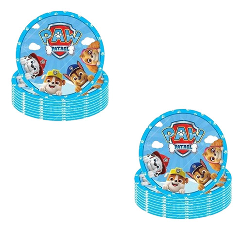 Pack 10 Platos De Cumpleaños Paw Patrol - Glovers