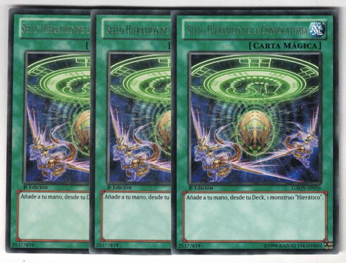 Yugioh 3x Hierátic Seal Of Convocation Rare 1st Gaov-sp056