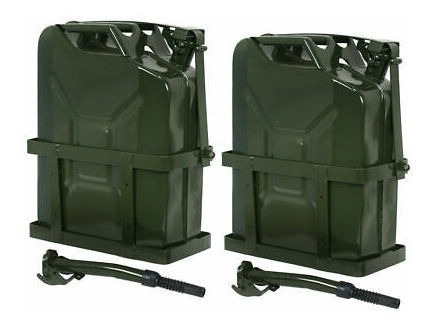 2pcs 5 Gallon 20l Gas Jerry Can Fuel Steel Tank W/ Holde Ggw