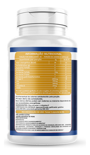 Ômega 3 Epa + Dha Ultra Concentrado | 1 Potes 60caps Viamed Sem Sabor