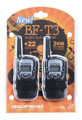 Radio Portatil Baofeng T3 Walkie Talkie 3km Transmisor Par