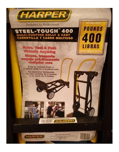 Imagen 5 de 10 de Diablo Plataforma Steel Tough 400 Dolly, 2 En 1 Diablito