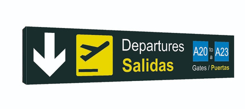 Cartel De Aeropuerto Salidas Departures Gates - Dif Modelos