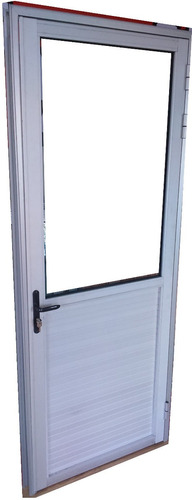 Puerta Aluminio Serie 30 Mitad Vidrio 80 X 200 Cm