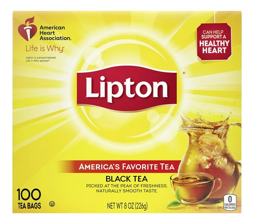 Té Negro Lipton 100 Bolsas Por Caja