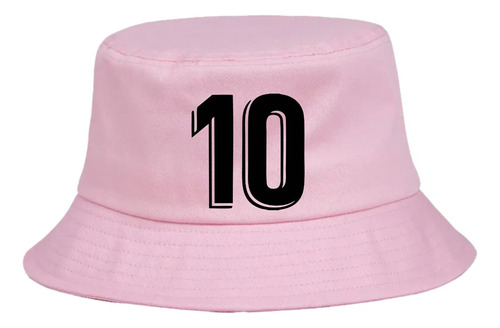 Gorro Pesquero Miami Leo Messi 10 Rosado Sombrero Bucket Hat