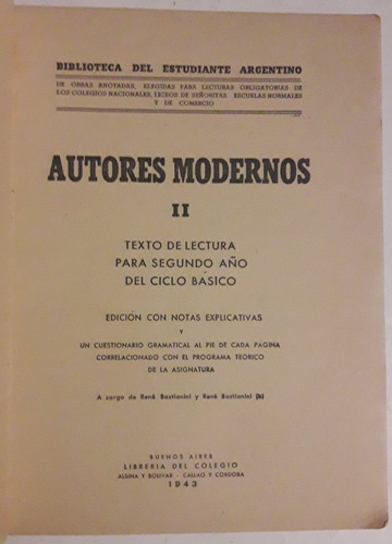 Autores Modernos Ii René Bastianini Año 1943