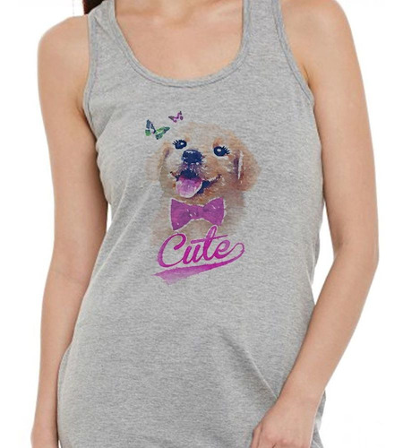 Musculosa Perro Labrador Cute Mariposas Tierno