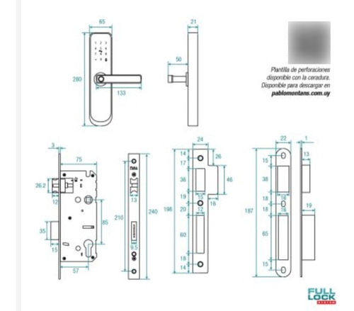 Elegante Cerradura Electronica Full Lock Blugate 66